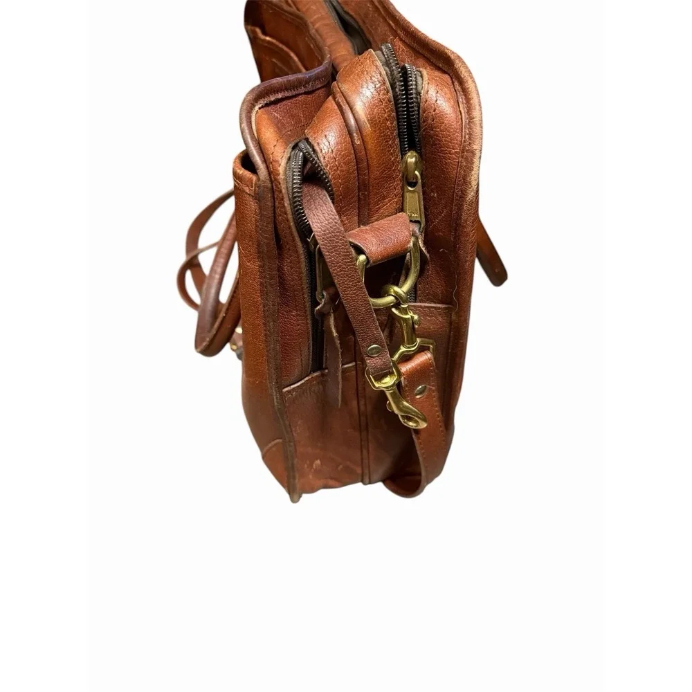 VINTAGE ORVIS Leather‎ Briefcase Messenger Laptop Bag - With SHOULDER STRAP